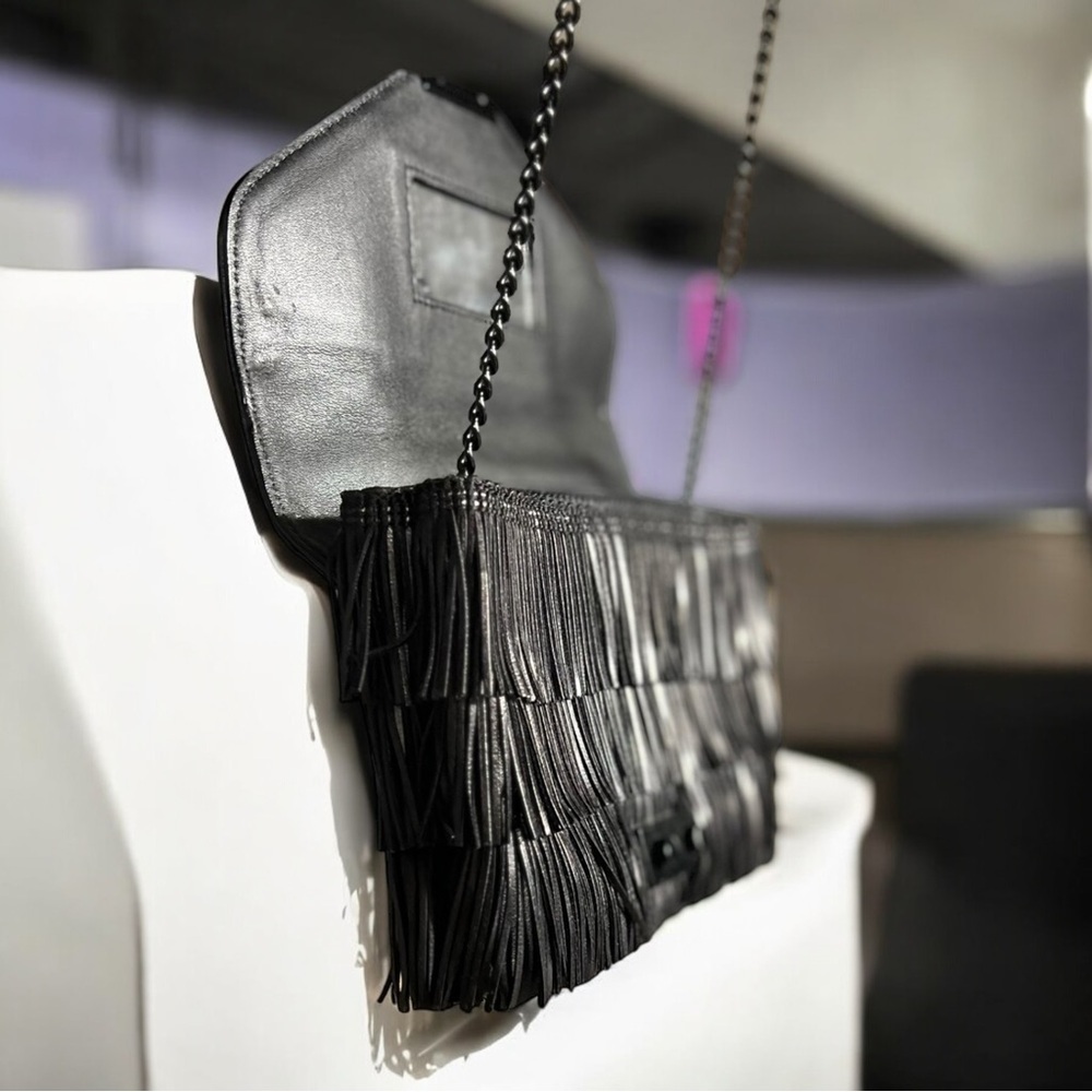 Loeffler Randall Black Fringe Shoulder Bag - Picture 8 of 14